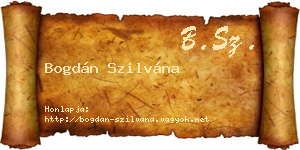 Bogdán Szilvána névjegykártya