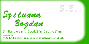 szilvana bogdan business card